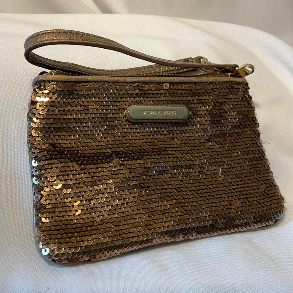 Michael Kors Dark Gold Sequins Wristlet